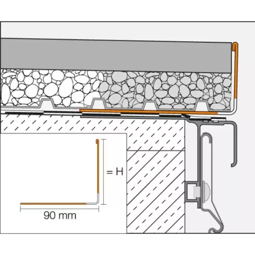 SCH Bara RWL terasz profil, fémes szürke, 150mm / 250cm (schrwl150gm)