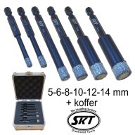   SKT 203 gyémántfúró készlet 5-6-8-10-12-14 mm, bit befogású (skt203000a)