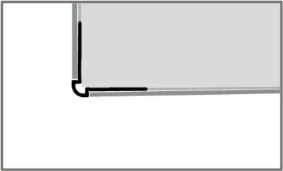 PF150U íves külső sarok profil oldalnézetből