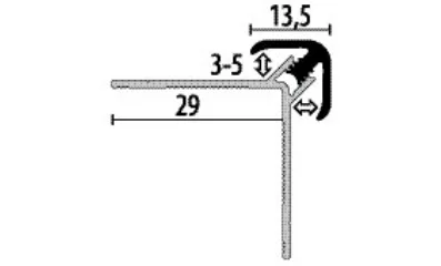 PF153U külső sarok profil oldalnézetből