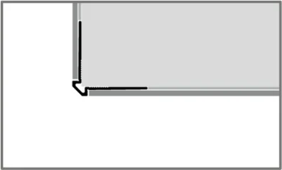 PF155G perforált ferde külső sarok profil méretezése