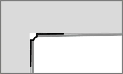 PF160G íves perforált holker profil oldalnézetből