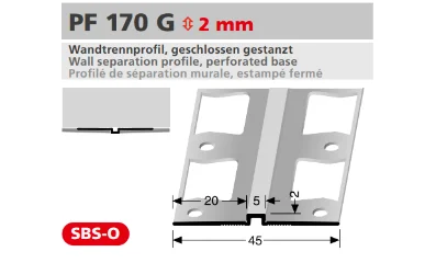 PF170G perforált toldó profil méretezése