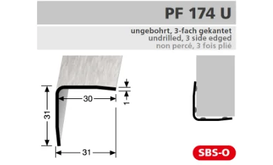 PF 174 U külső sarokvédő profil méretezése