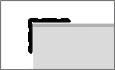 PF234SK külső sarok profil oldalnézetből