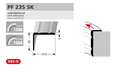 PF235SK külső sarok profil
