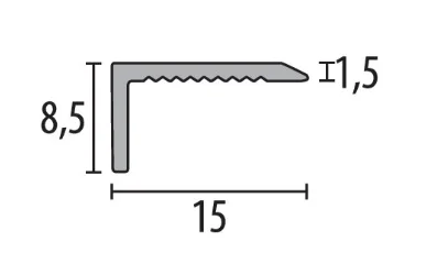 PF238U külső sarok profil méretezése