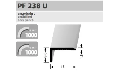 PF238U külső sarok profil