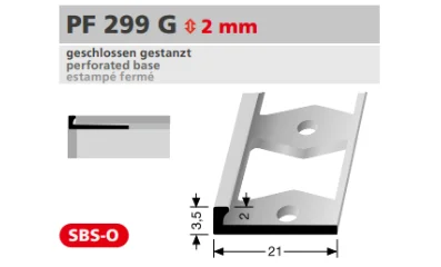 PF299G profil méretezése