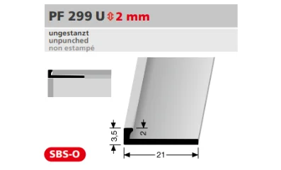 PF299U profil méretezése