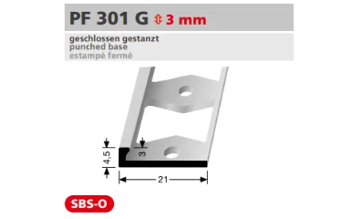PF301G profil méretezése