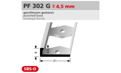 PF302G profil méretezése