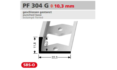 PF304G profil méretezése