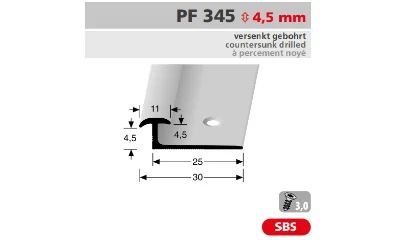 PF345 burkolatváltóprofil méretezése
