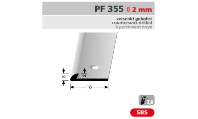 PF355 profil méretezése
