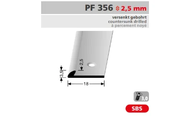 PF356 profil méretezése