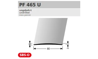 PF465 U profil méretezése