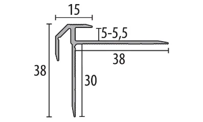 PF835 lépcső profil oldalnézetből