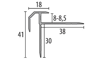 PF838 lépcső profil oldalnézetből