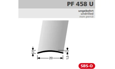 PF458U íves átvezető profil méretezése